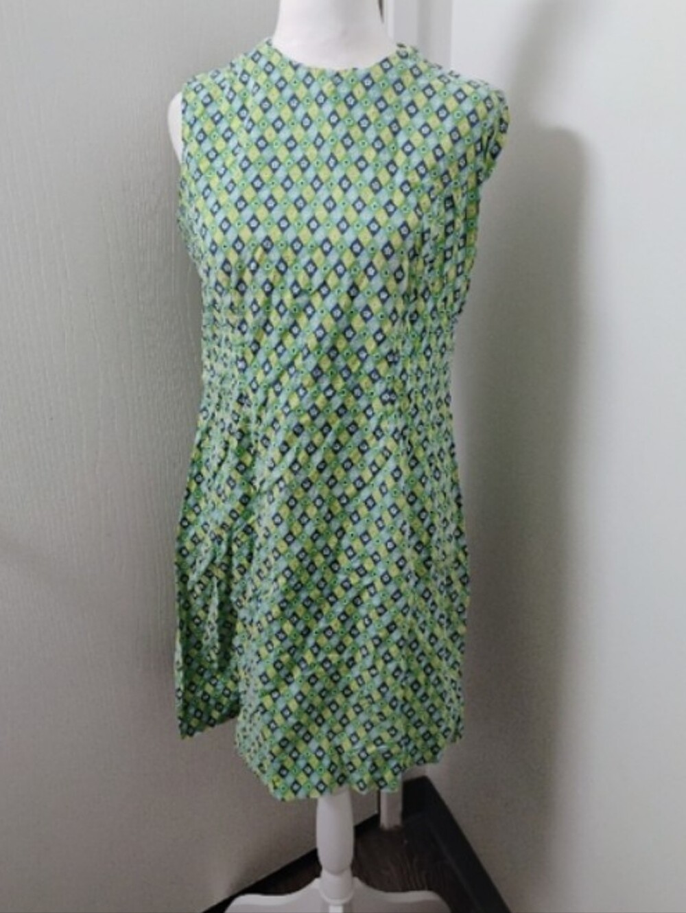 Vtg 1960s Floral A Line Mod Dress Fits Sz S
